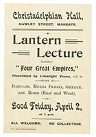  Christadelphian Hall Hawley Street Lantern Lecture ; Margate History 
